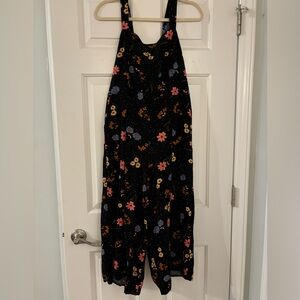 Black floral jumpsuit, size 12